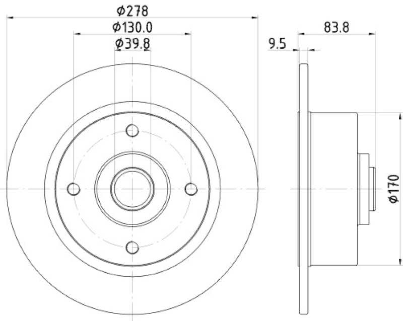 HELLA 8DD 355 100-101 Bremsscheibe 53902