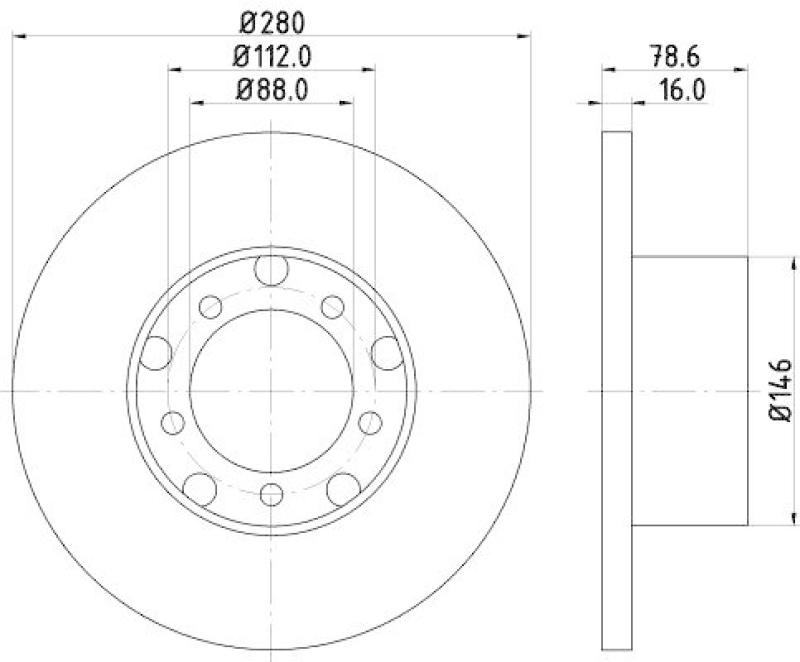 HELLA 8DD 355 100-201 Bremsscheibe 52104