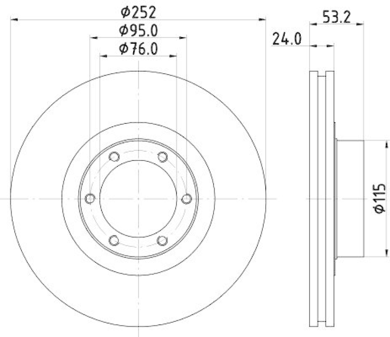 HELLA 8DD 355 100-331 Bremsscheibe 52822PRO