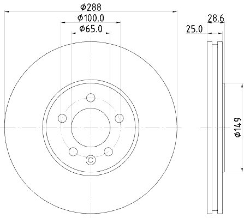 HELLA 8DD 355 104-331 Bremsscheibe für VW