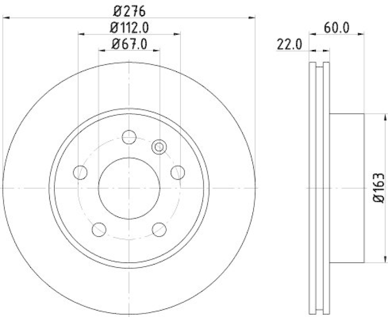 HELLA 8DD 355 104-521 Bremsscheibe für MB