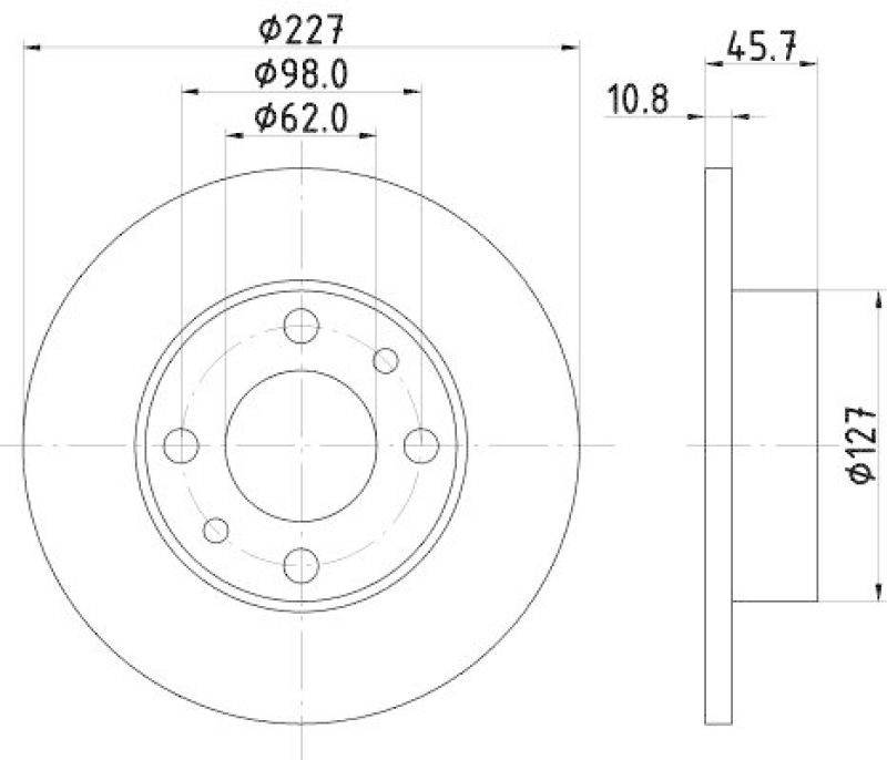 HELLA 8DD 355 100-361 Bremsscheibe für FIAT/SEAT/LANCIA/MB/...