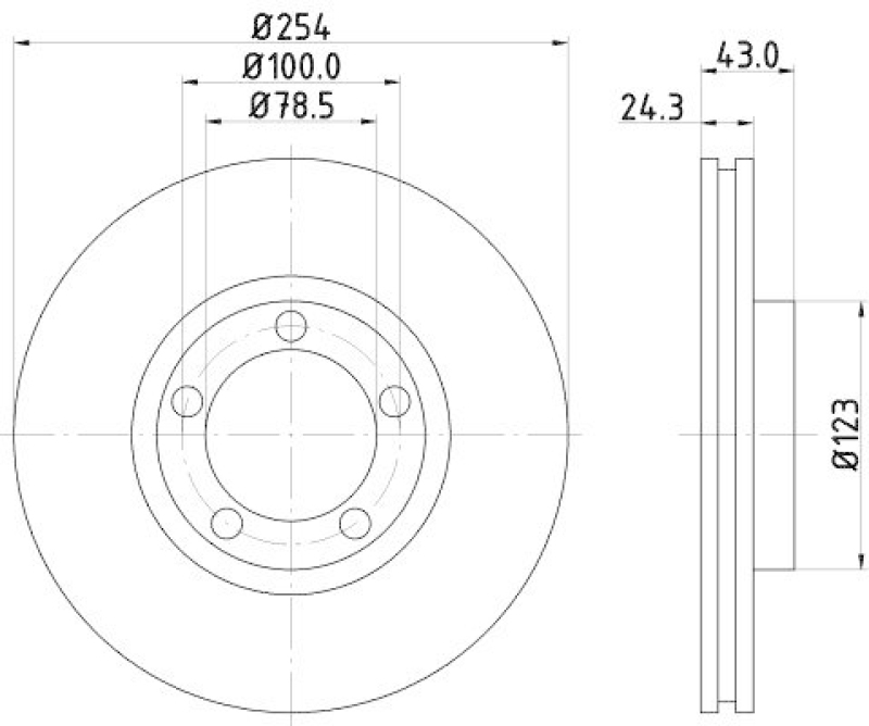 HELLA 8DD 355 105-631 Bremsscheibe für FORD