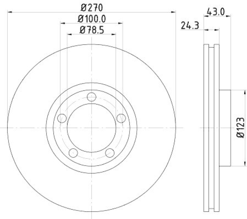 HELLA 8DD 355 105-641 Bremsscheibe für FORD