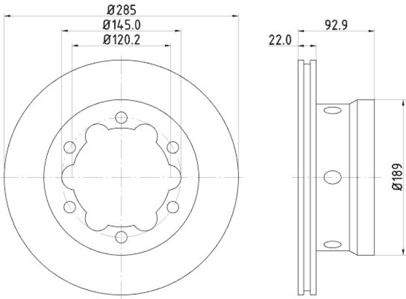 HELLA 8DD 355 105-811 Bremsscheibe für VW/MB