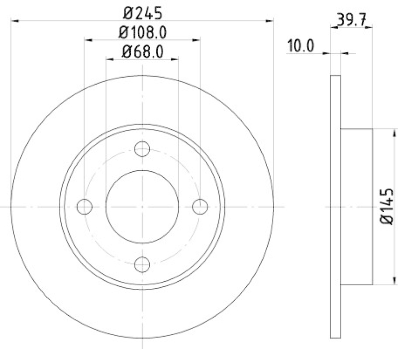 HELLA 8DD 355 100-621 Bremsscheibe 53916