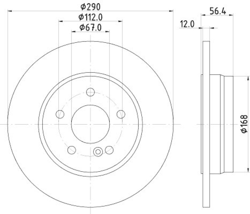 HELLA 8DD 355 105-951 Bremsscheibe für MB E-CLASS (S210)