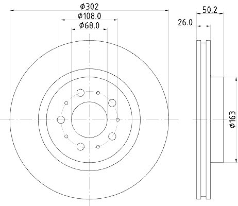 HELLA 8DD 355 106-131 Bremsscheibe für VOLVO