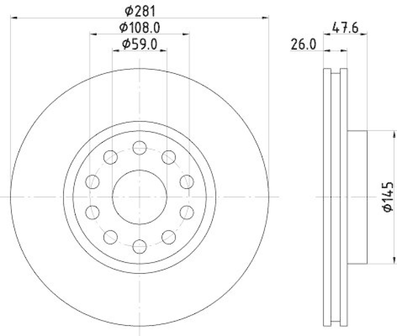 HELLA 8DD 355 106-301 Bremsscheibe für LANCIA/ALFA