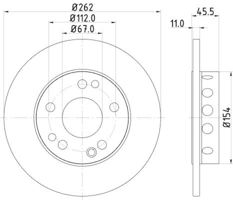 HELLA 8DD 355 100-741 Bremsscheibe