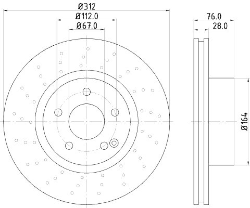 HELLA 8DD 355 106-871 Bremsscheibe für MB