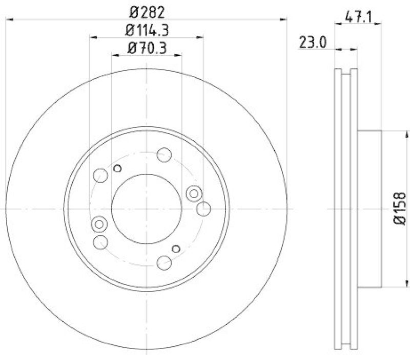 HELLA 8DD 355 107-131 Bremsscheibe für HONDA