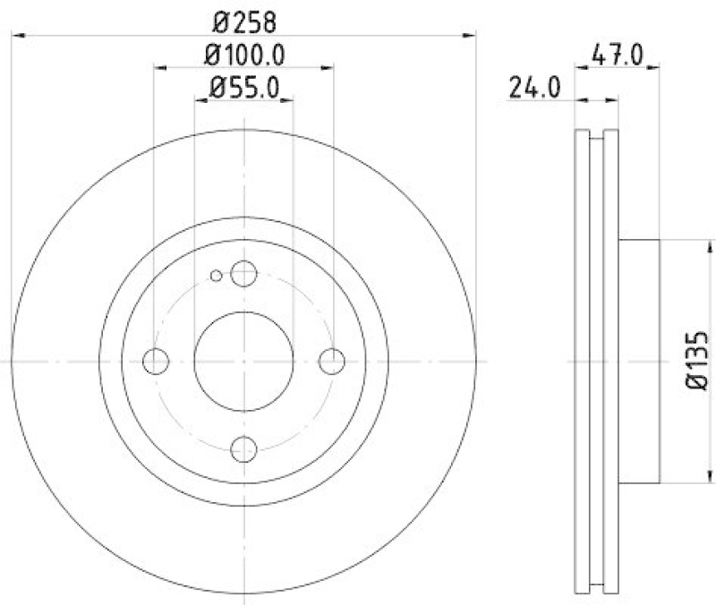 HELLA 8DD 355 107-201 Bremsscheibe für MAZDA