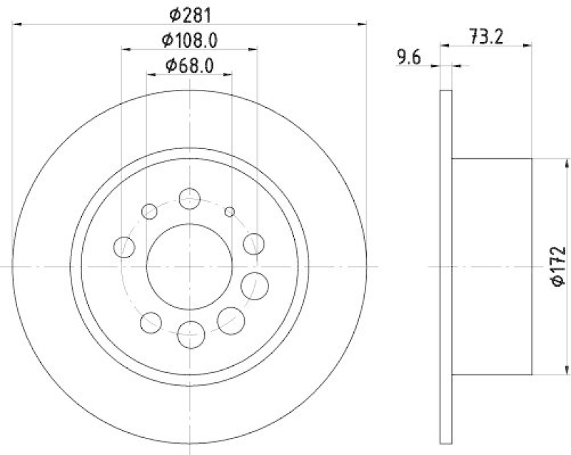 HELLA 8DD 355 100-891 Bremsscheibe für VOLVO