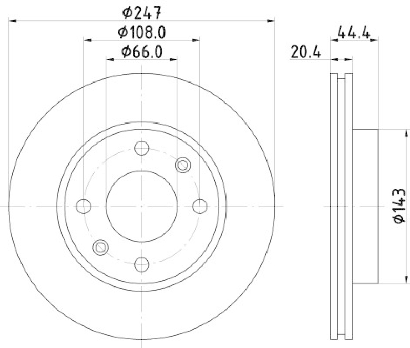 HELLA 8DD 355 101-081 Bremsscheibe 50617