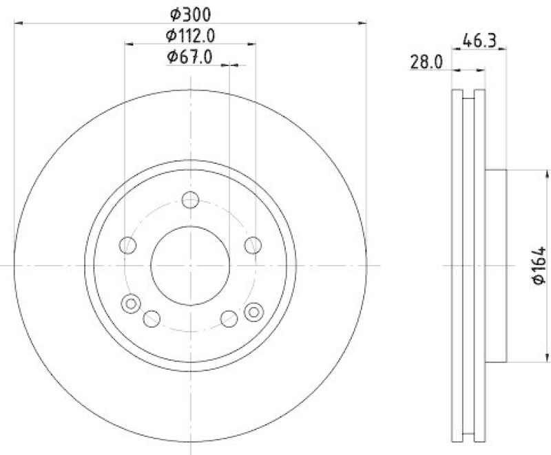 HELLA 8DD 355 107-501 Bremsscheibe für MB/CHRYSLER