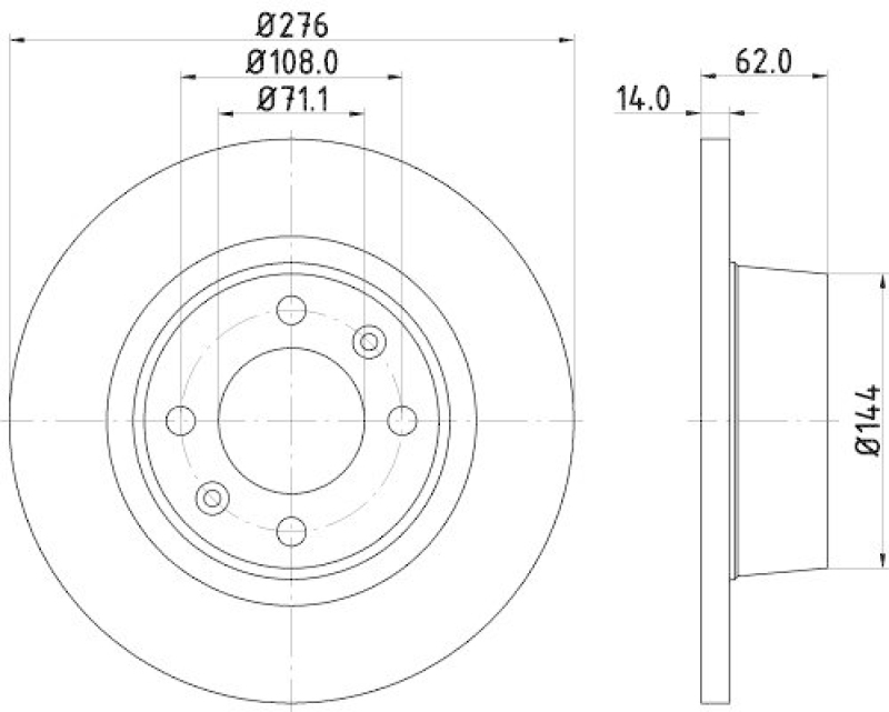 HELLA 8DD 355 107-851 Bremsscheibe für CITROËN