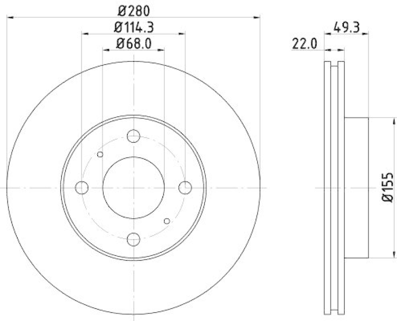 HELLA 8DD 355 107-991 Bremsscheibe für NISSAN