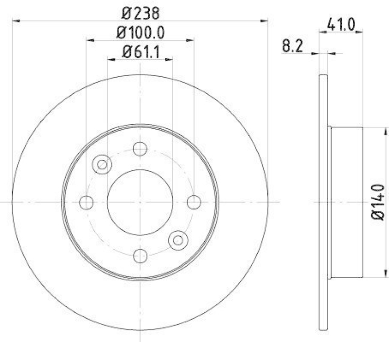 HELLA 8DD 355 101-221 Bremsscheibe