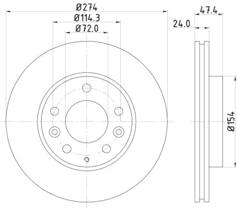 HELLA 8DD 355 108-161 Bremsscheibe für MAZDA