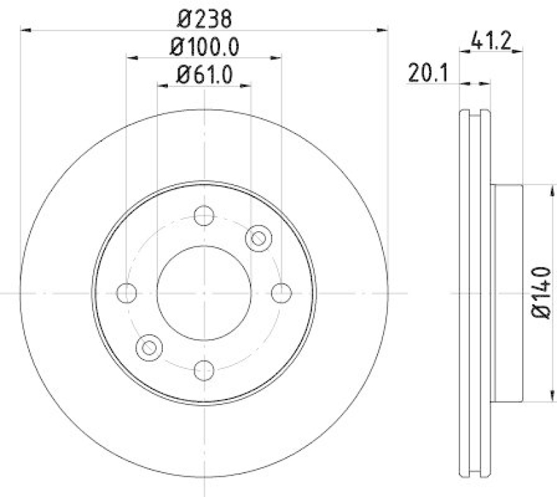 HELLA 8DD 355 101-261 Bremsscheibe