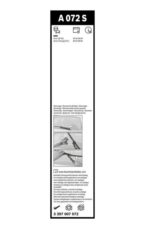 B-Ware BOSCH 3 397 007 072 Wischblatt A072S Aerotwin Scheibenwischer 600/475 mm vorne