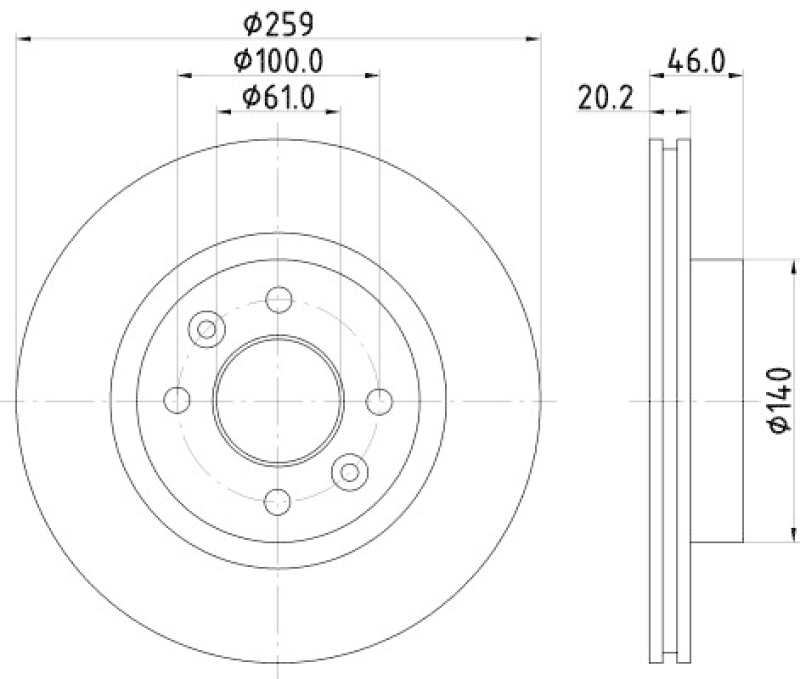 HELLA 8DD 355 101-281 Bremsscheibe 52821