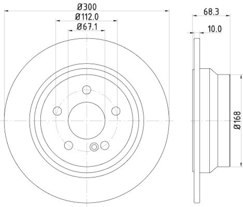 HELLA 8DD 355 108-841 Bremsscheibe für MB