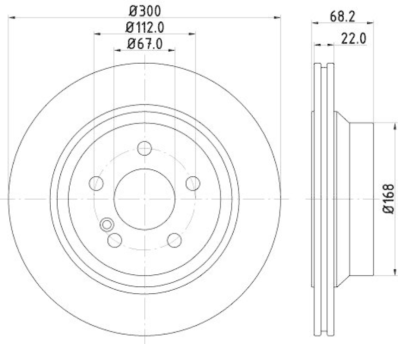 HELLA 8DD 355 108-861 Bremsscheibe für MB