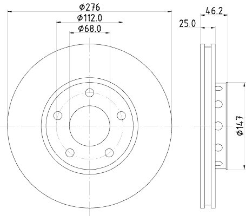 HELLA 8DD 355 101-361 Bremsscheibe für AUDI