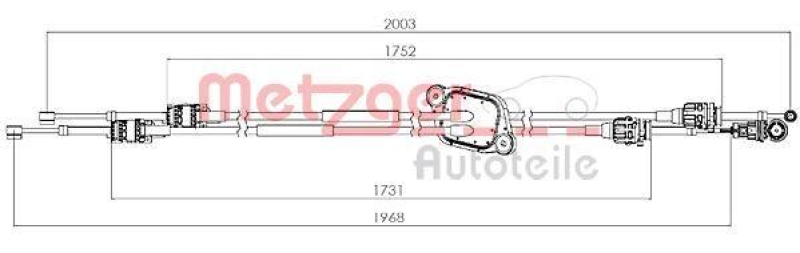 METZGER 3150305 Seilzug, Schaltgetriebe für OPEL/RENAULT