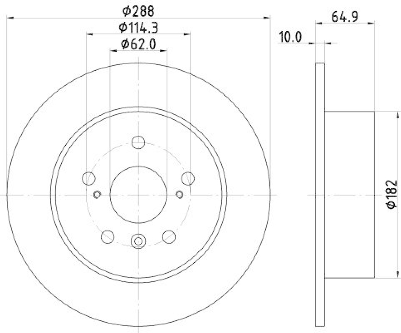 HELLA 8DD 355 109-051 Bremsscheibe für TOYOTA