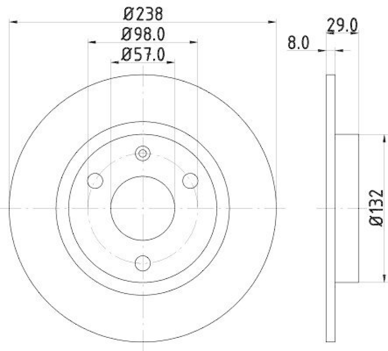 HELLA 8DD 355 101-451 Bremsscheibe