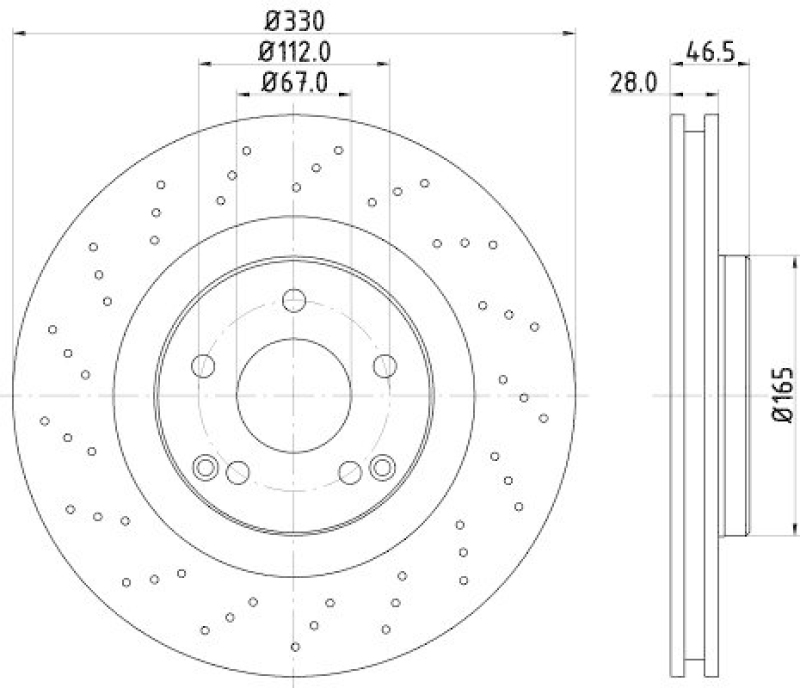 HELLA 8DD 355 109-411 Bremsscheibe für MB