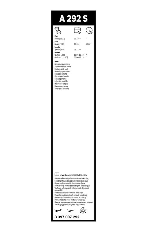 B-Ware BOSCH 3 397 007 292 Wischblatt A292S Aerotwin Scheibenwischer 600/380 mm vorne