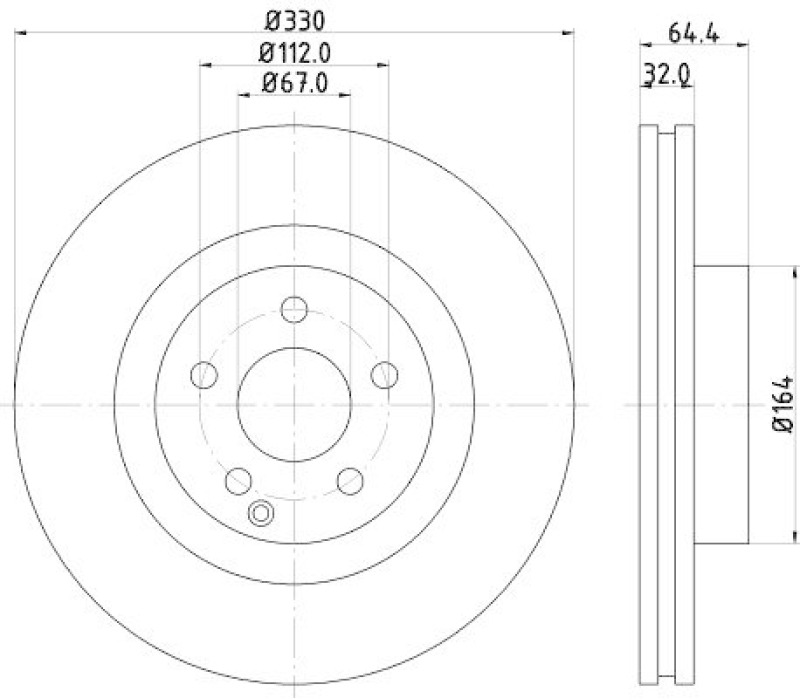 HELLA 8DD 355 109-431 Bremsscheibe für MB