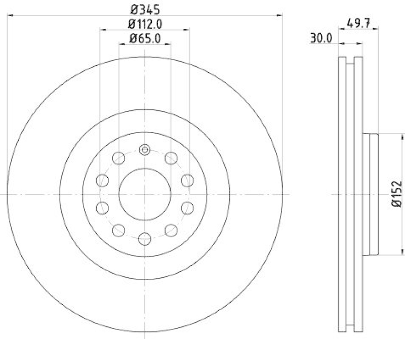 HELLA 8DD 355 109-541 Bremsscheibe für VW/AUDI/SEAT/SKODA