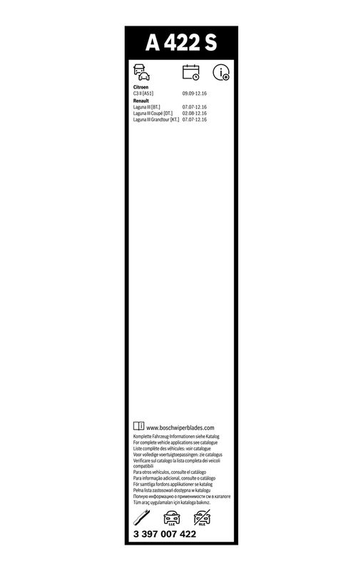 B-Ware BOSCH 3 397 007 422 Wischblatt A422S Aerotwin Scheibenwischer 650/400 mm vorne