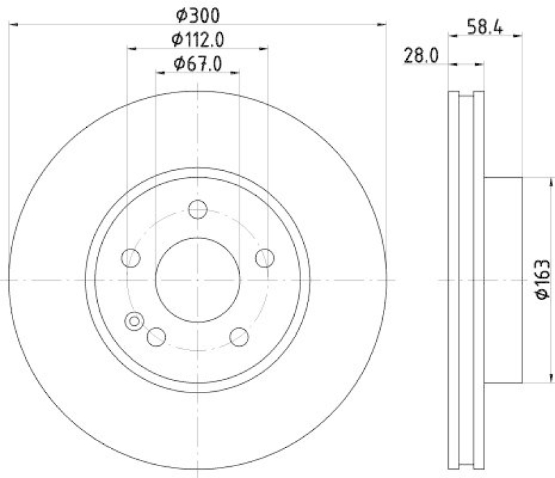 HELLA 8DD 355 110-071 Bremsscheibe für MB