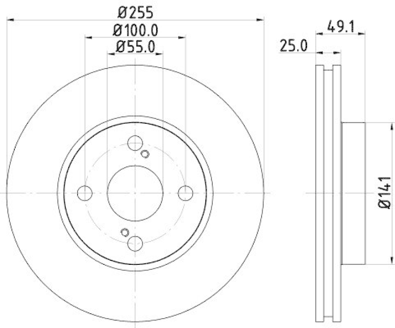 HELLA 8DD 355 110-431 Bremsscheibe für TOYOTA