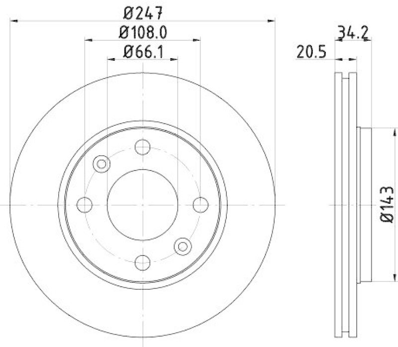 HELLA 8DD 355 101-801 Bremsscheibe für P.S.A