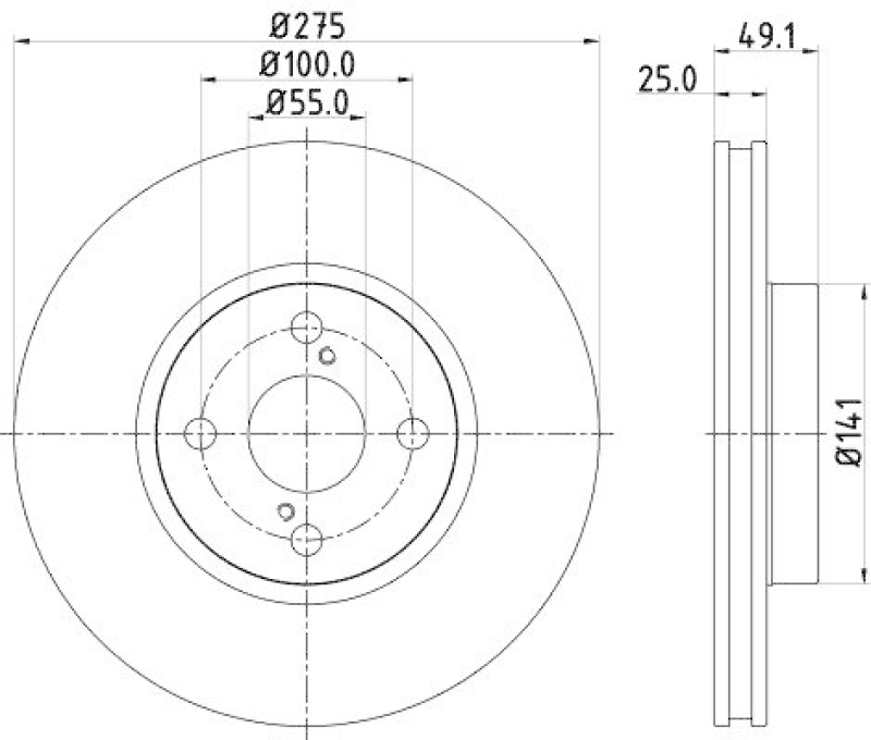 HELLA 8DD 355 110-451 Bremsscheibe für TOYOTA