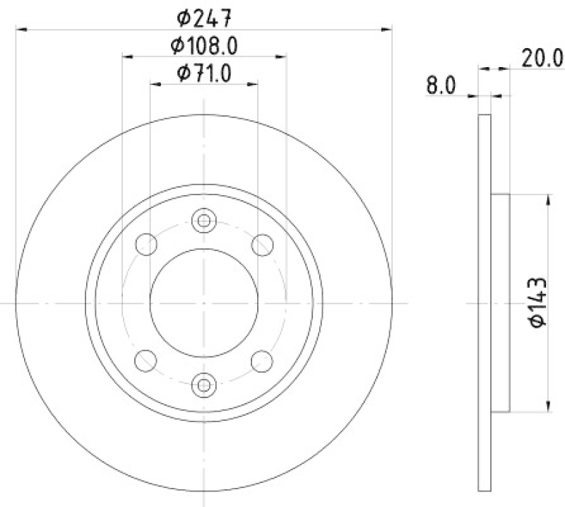 HELLA 8DD 355 101-811 Bremsscheibe 52509