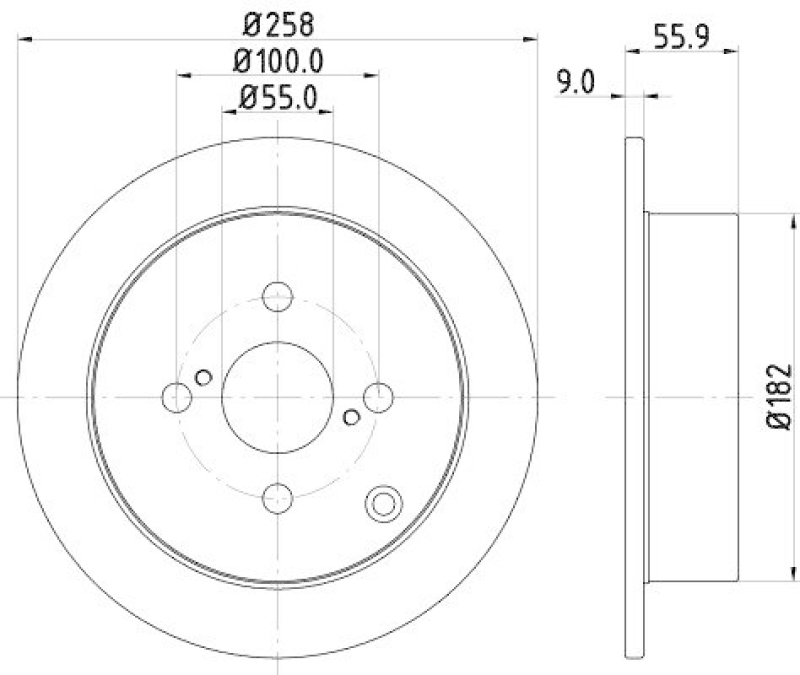 HELLA 8DD 355 110-471 Bremsscheibe für TOYOTA