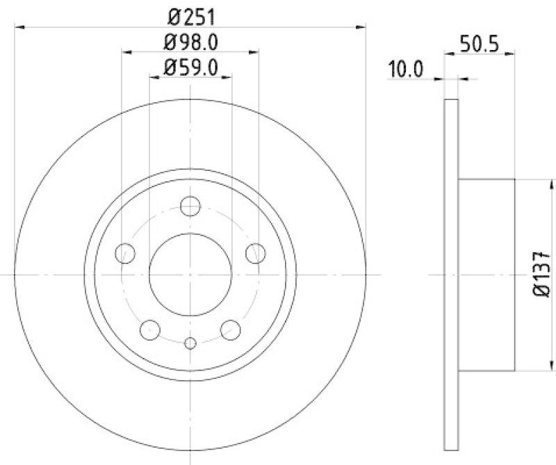 HELLA 8DD 355 101-971 Bremsscheibe