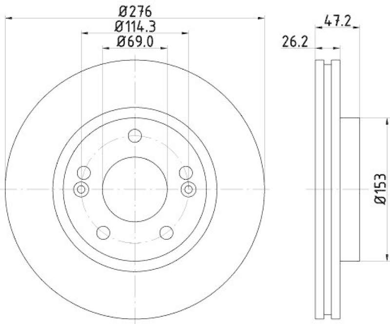 HELLA 8DD 355 110-951 Bremsscheibe für HYUNDAI