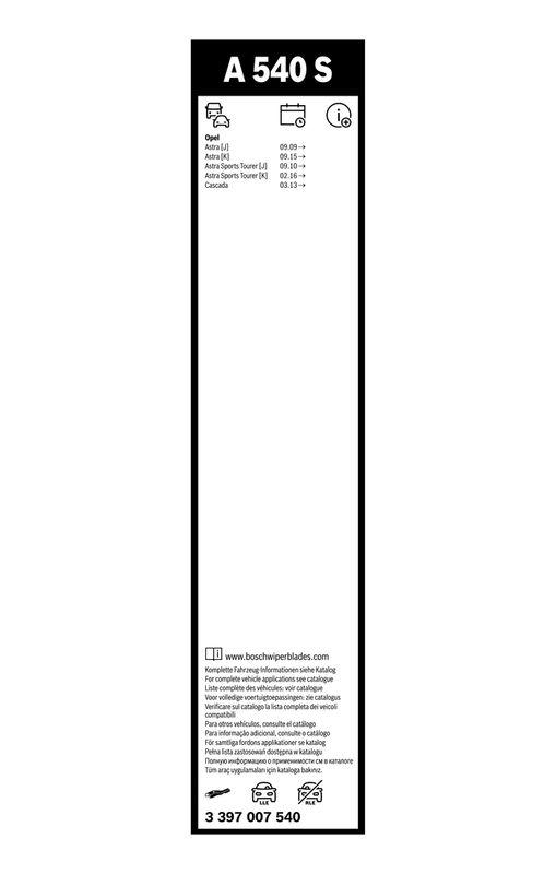 B-Ware BOSCH 3 397 007 540 Wischblatt A540S Aerotwin Scheibenwischer 680/625 mm vorne