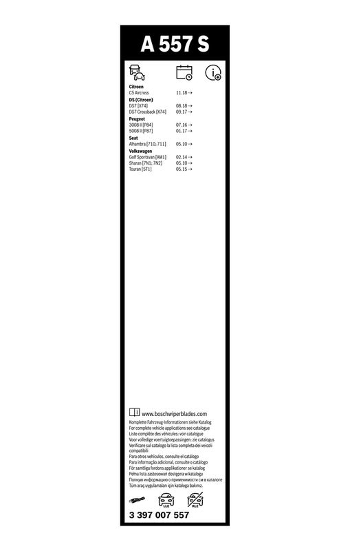 B-Ware BOSCH 3 397 007 557 Wischblatt A557S Aerotwin Scheibenwischer 700/400 mm vorne