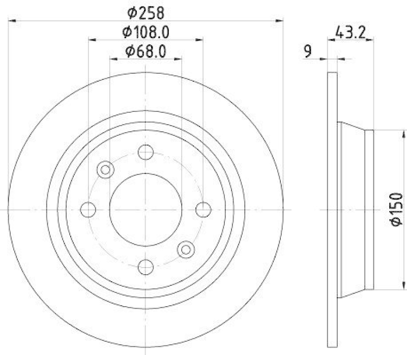 HELLA 8DD 355 102-091 Bremsscheibe 53005