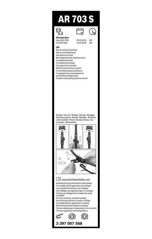 B-Ware BOSCH 3 397 007 568 Wischblatt AR703S Aerotwin Retrofit Scheibenwischer 700/650 mm vorne
